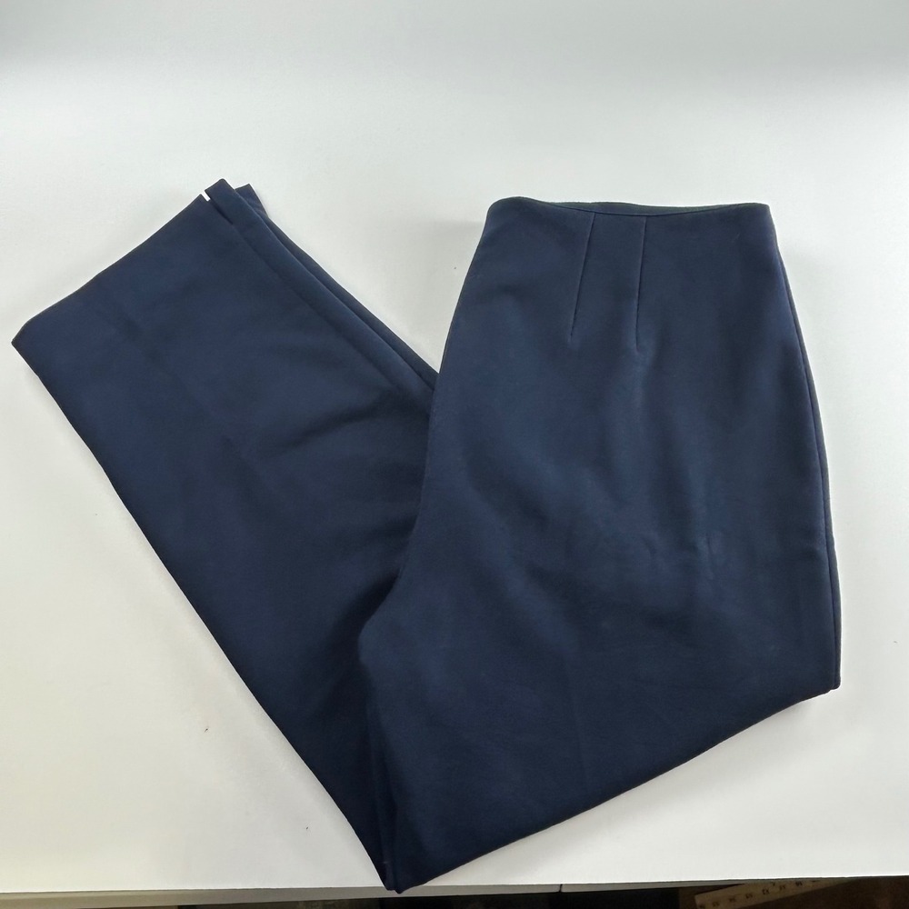 St. John WMNS 14 Emma Stretch Trouser Navy Blue Preppy Ankle Designer Pants